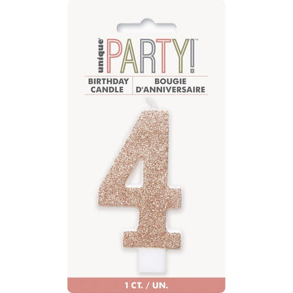 NUMERAL CANDLE 4 - ROSEGOLD image 0
