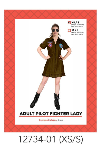 Adult Pilot Fighter Lady Costume XS/S image 0