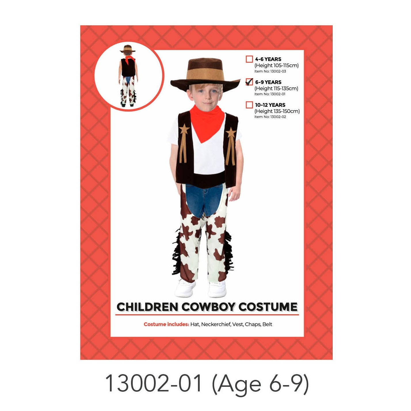 Children Cowboy Wild West Costume 6-9 Yrs image 0