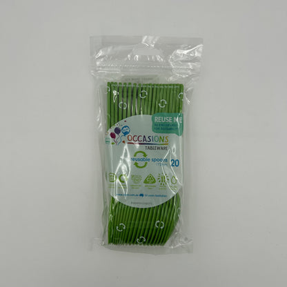 Lime Plastic Spoon Pack 20 image 0