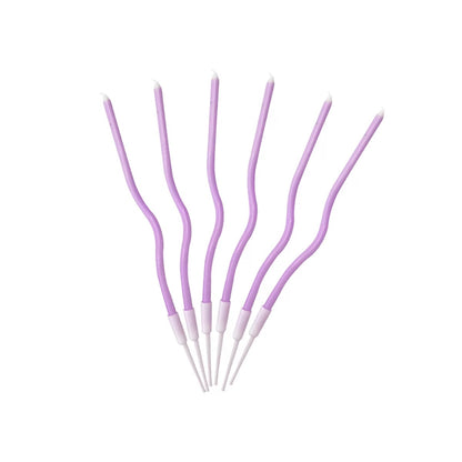 6 Pcs Curve Candle - Light Purple image 0