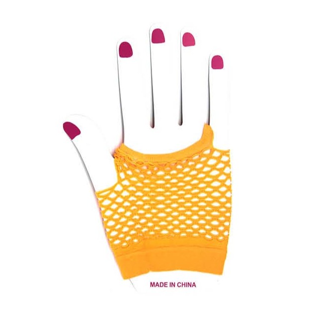 Fishnet Glove (Short) (Orange) image 0