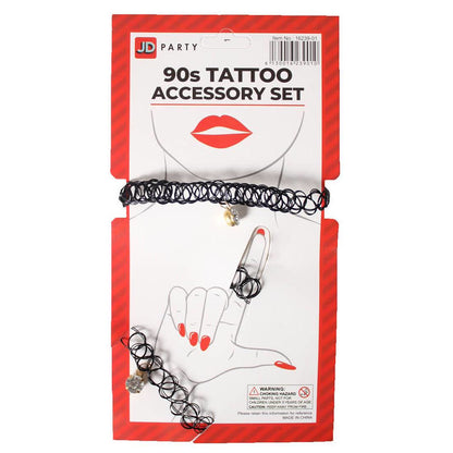 90s Tattoo Choker, ring, bracelet Set (Diamond) image 0