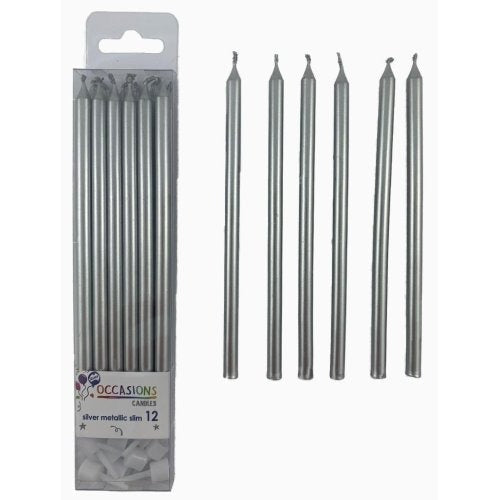 CANDLE SLIM 120MM SILVER image 0