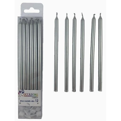CANDLE SLIM 120MM SILVER image 0