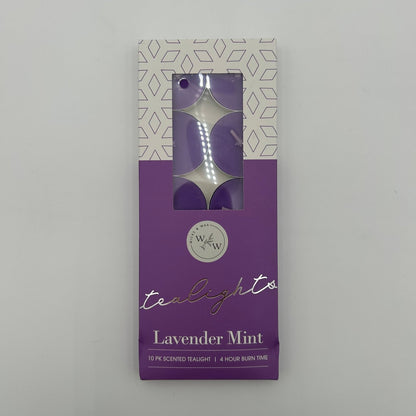 10 PK SCENTED TEALIGHTS/LAVENDER MINT image 0