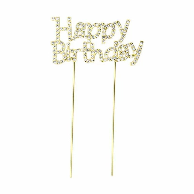 Happy Birthday Gold Cake Topper image 0