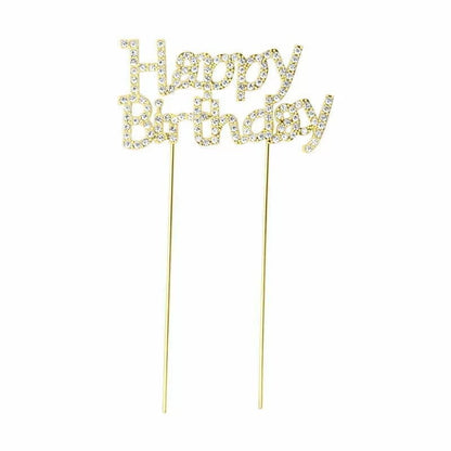 Happy Birthday Gold Cake Topper image 0