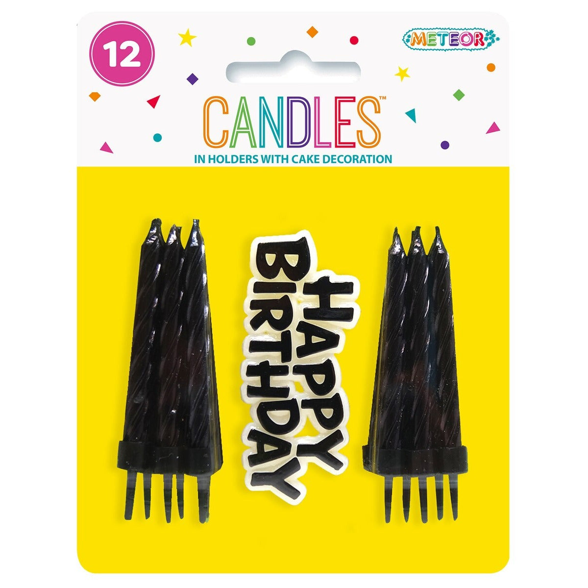 12 CANDLES W/CAKE DECO - BLACK image 0