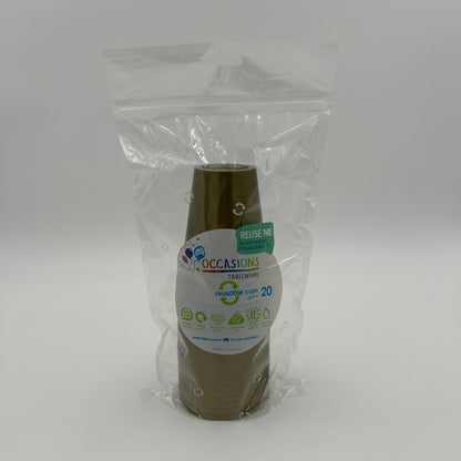 Gold Plastic Cup 285ml Pack 20 image 0