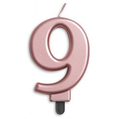 CANDLE NUMERAL JUMBO ROSEGOLD #9 image 0