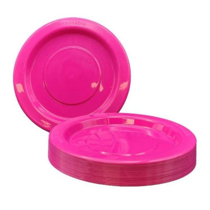 Magenta Plastic Lunch Plates Pack 20 image 0