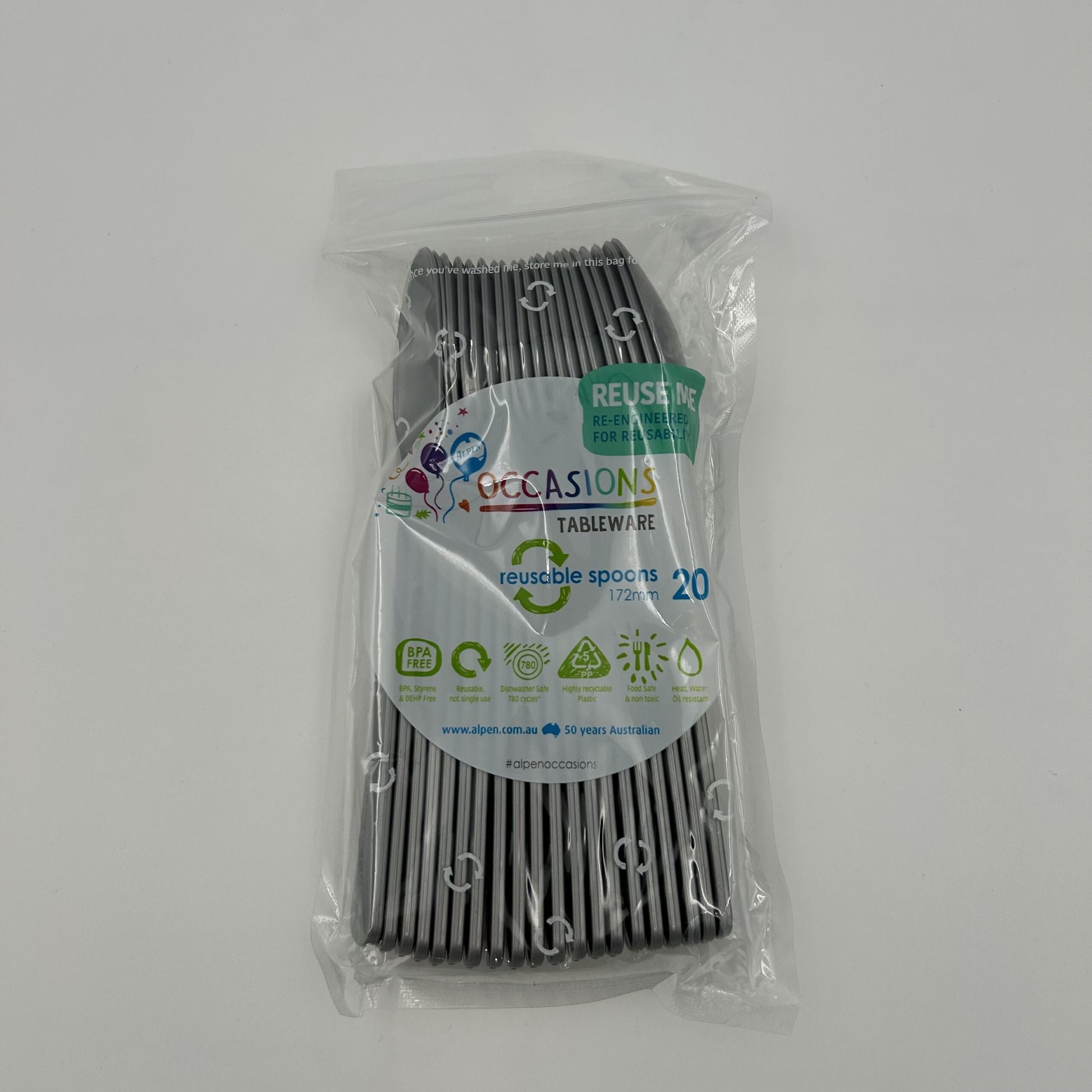 Silver Plastic Spoon Pack 20 image 0