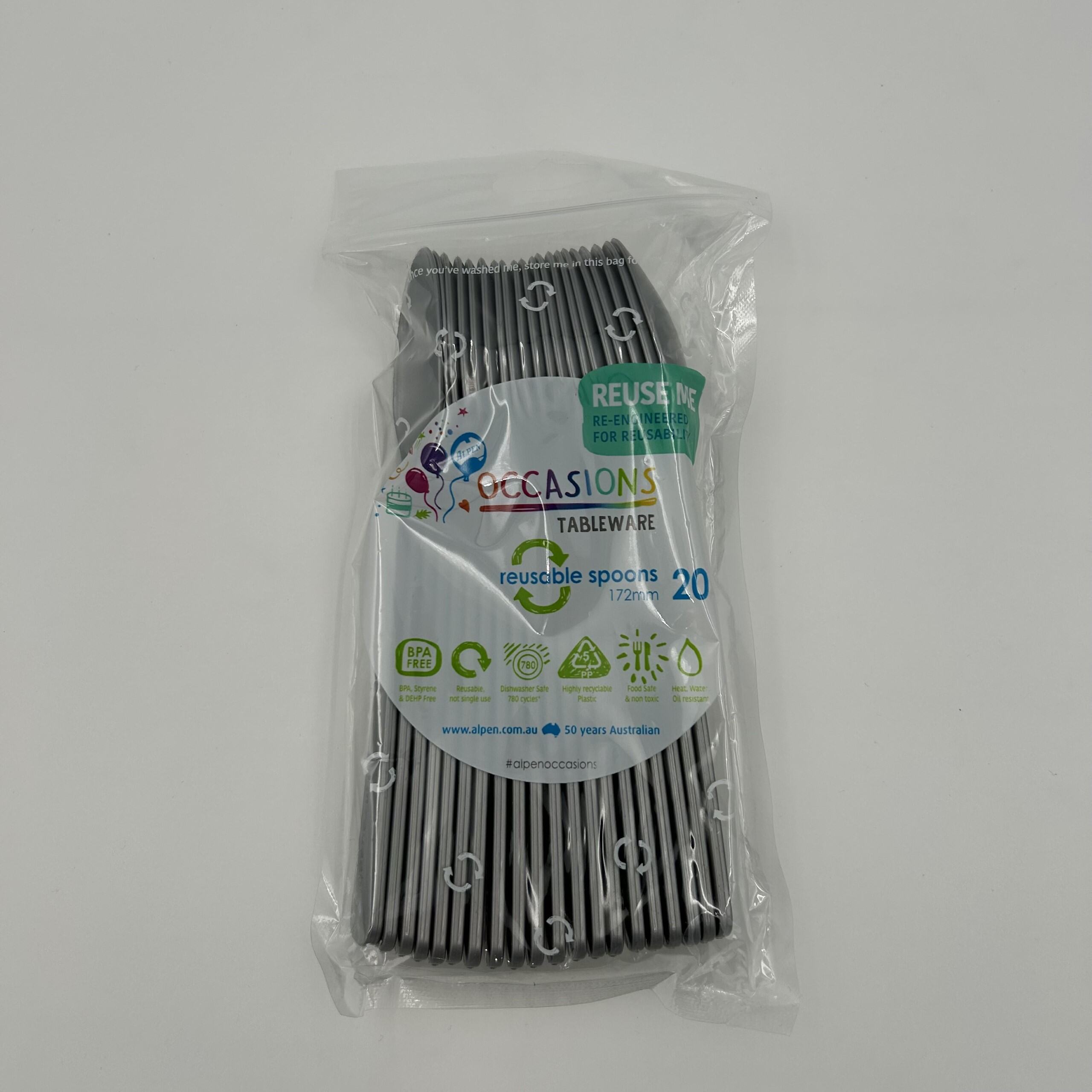 Silver Plastic Spoon Pack 20 image 0