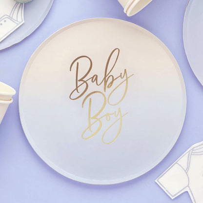 Baby Shower Blue 23Cm Paper Plates 10pk