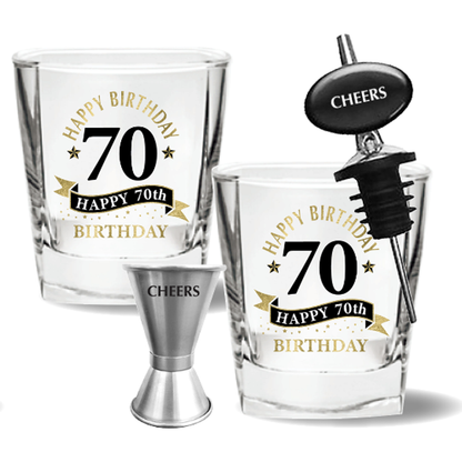 70TH SPIRIT GLASS 4 PIECE GIFT SET