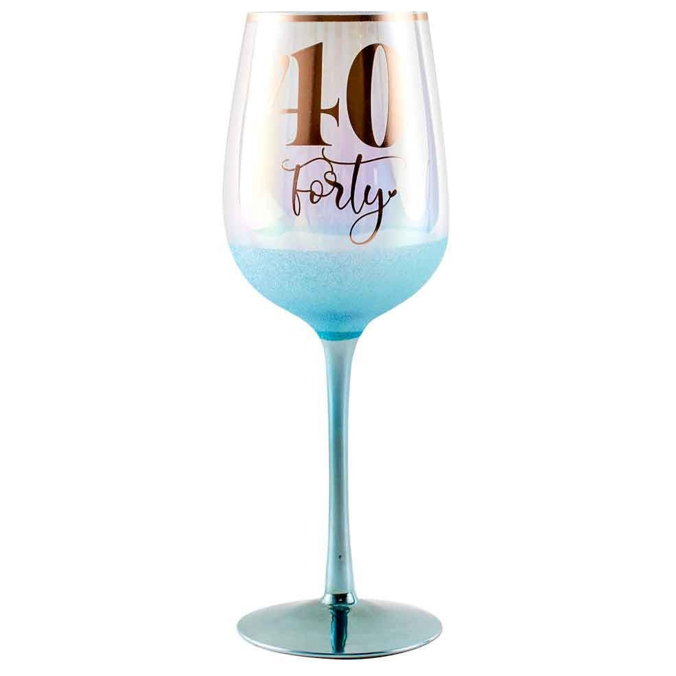 40 GLITTERATI WINE GLASS BLUE