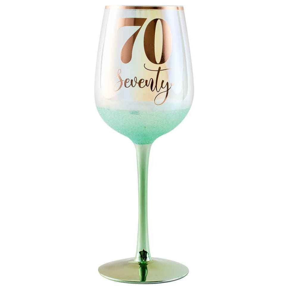70 GLITTRATI WINE GLASS GREEN