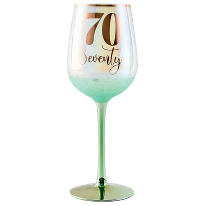 70 GLITTRATI WINE GLASS GREEN