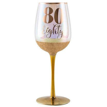 80 GLITTERATI WINE GLASS PINK
