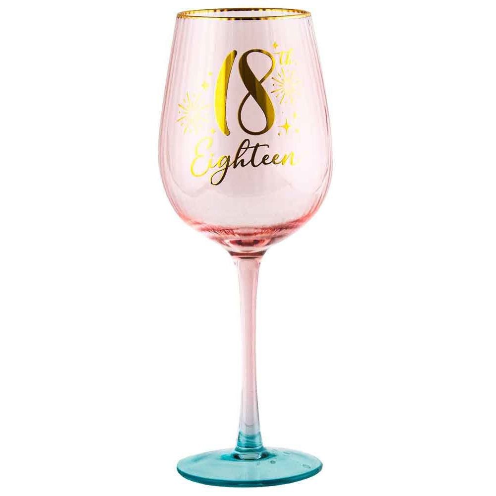 18TH FLUTED PINK WINE GLASS
