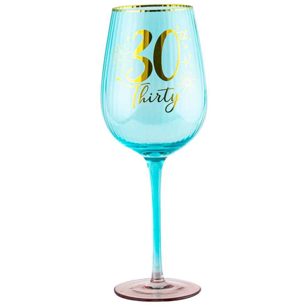 30TH FLUTED WINE GLASS