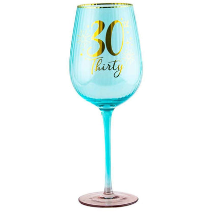 30TH FLUTED WINE GLASS