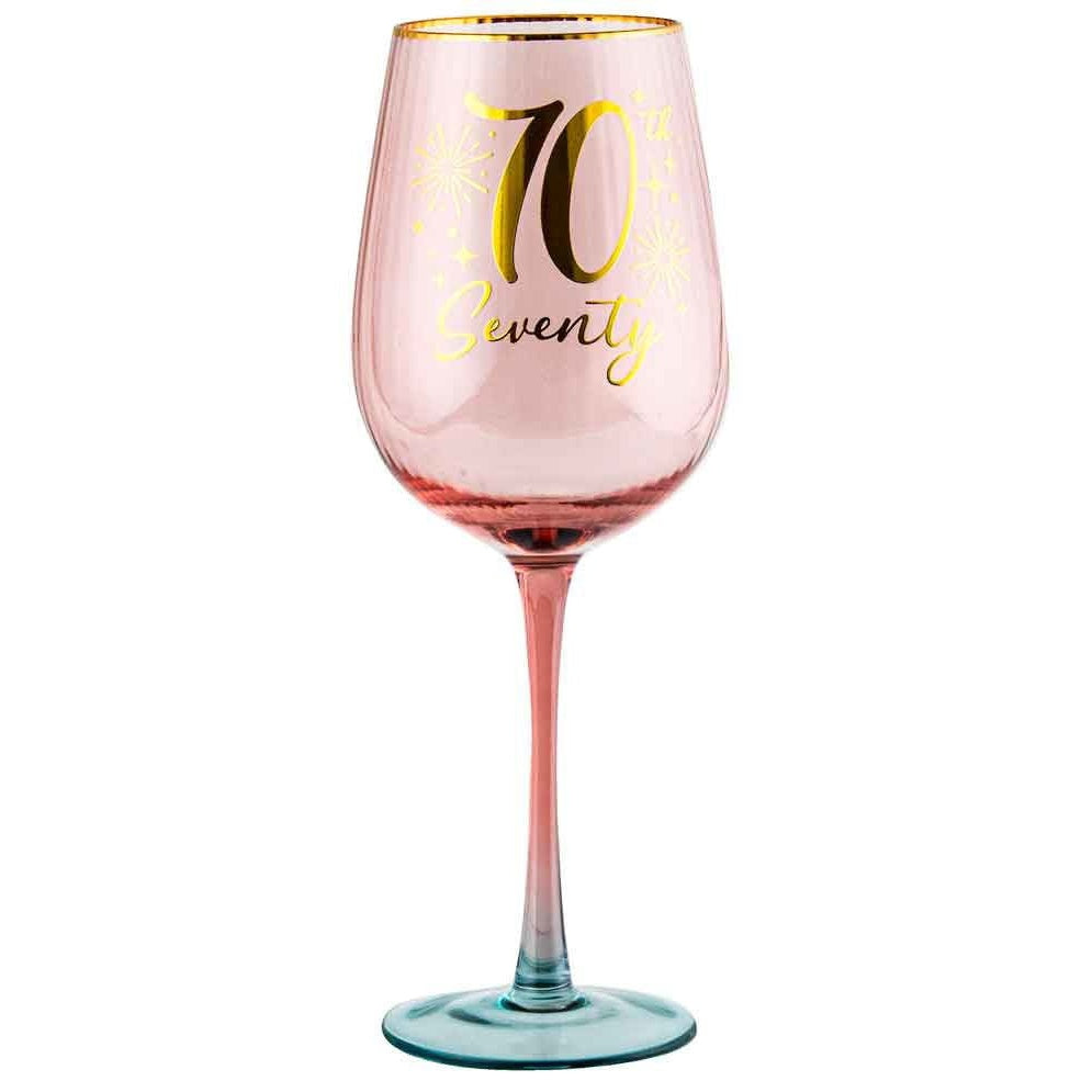 70TH FLUTED WINE GLASS