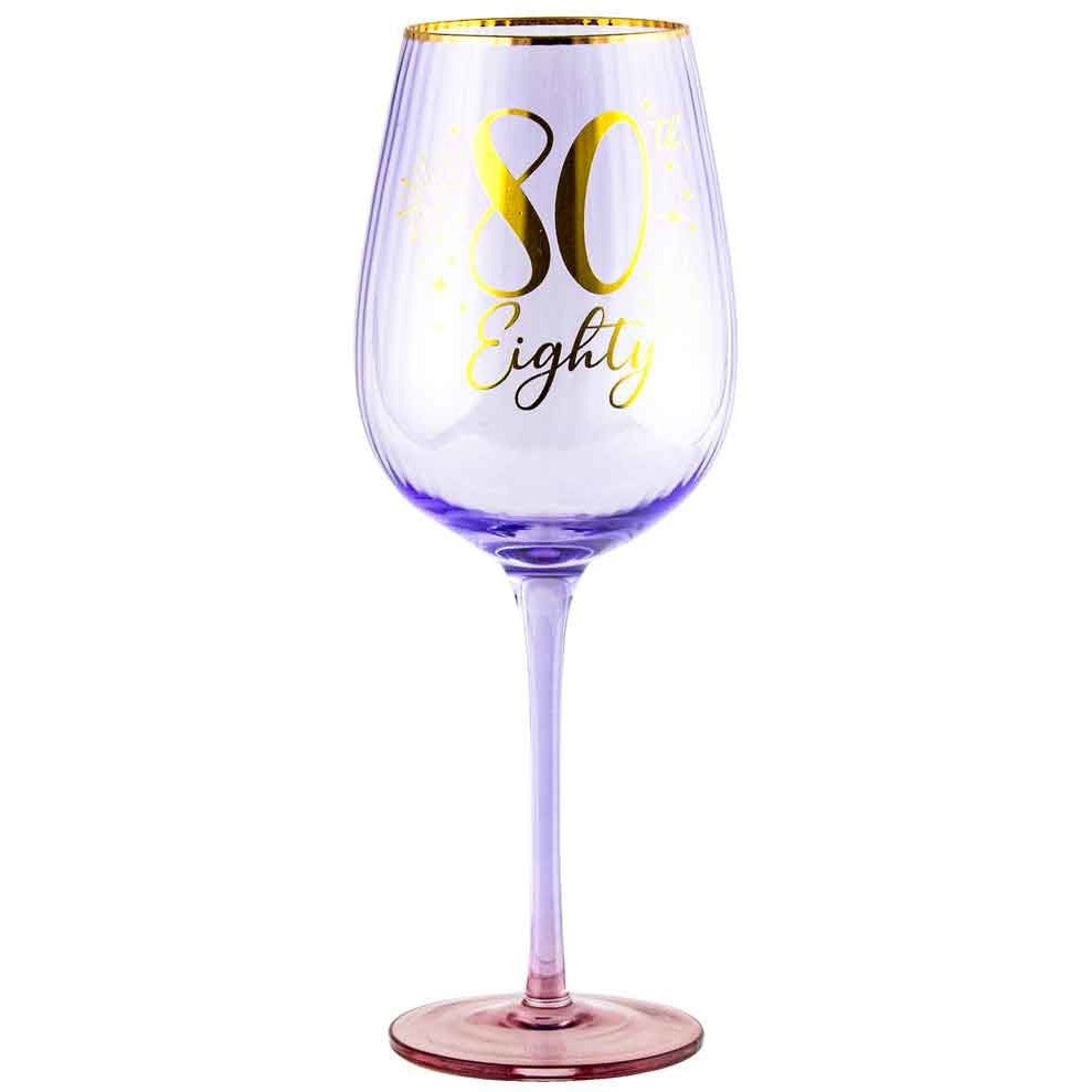 80TH FLUTED WINE GLASS