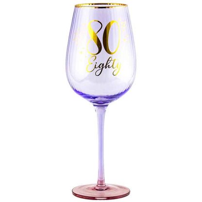 80TH FLUTED WINE GLASS