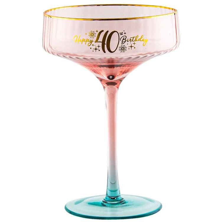 40TH FLUTED COUPE GLASS