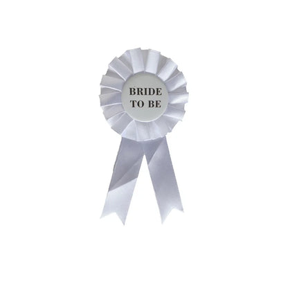 Bride To Be Ribbon Badge - White