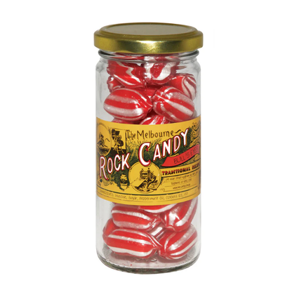 The Melbourne Rock Candy Bulls Eyes Glass Jar 170g