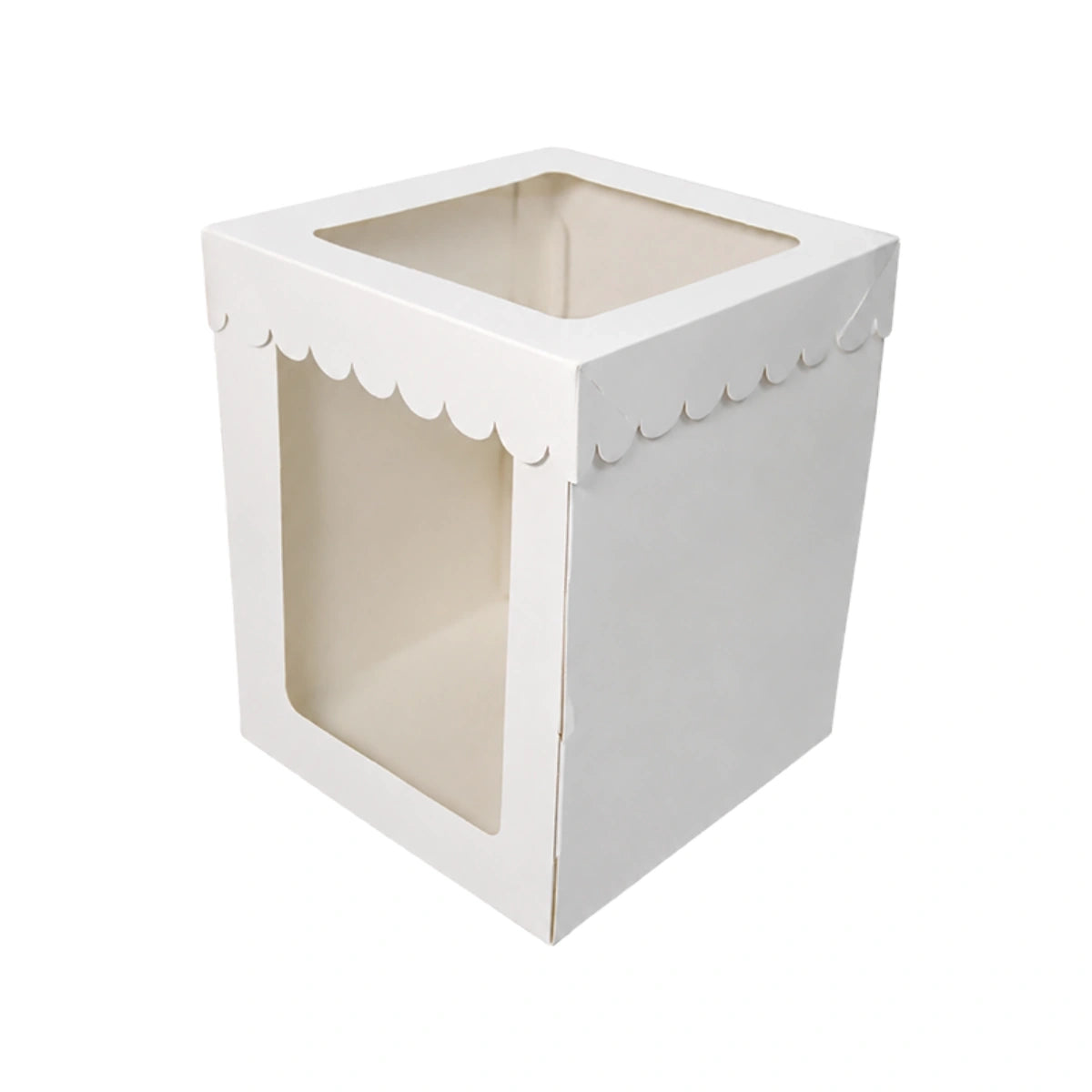 8 x 8 x 10 Inch Display Cake Box Tall 2 Window - Iconic Cake Art