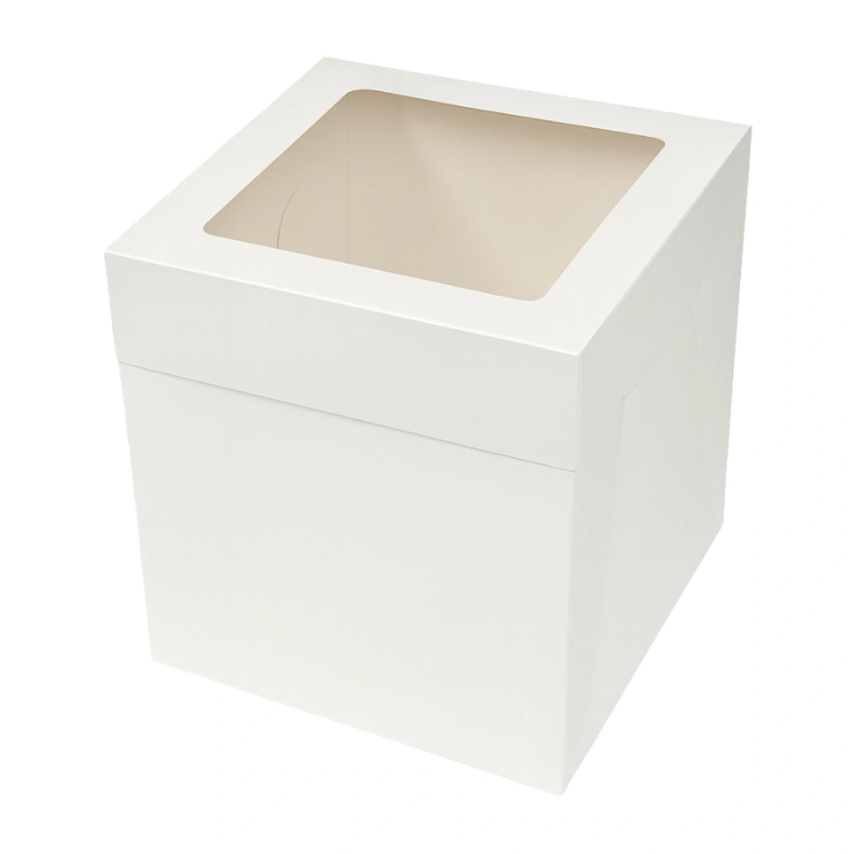 12 X 12 Inch Tall Cherry Lock Cake Box - White Iconic Cake Art