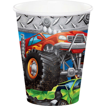 Monster Truck Rally 9oz/266ml Paper Cups