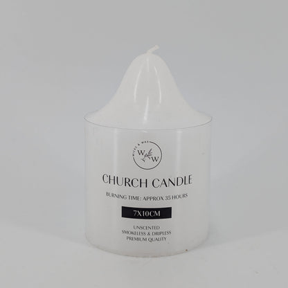 7x10cm Church Candle - White