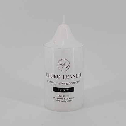 5x10cm Church Candle - White