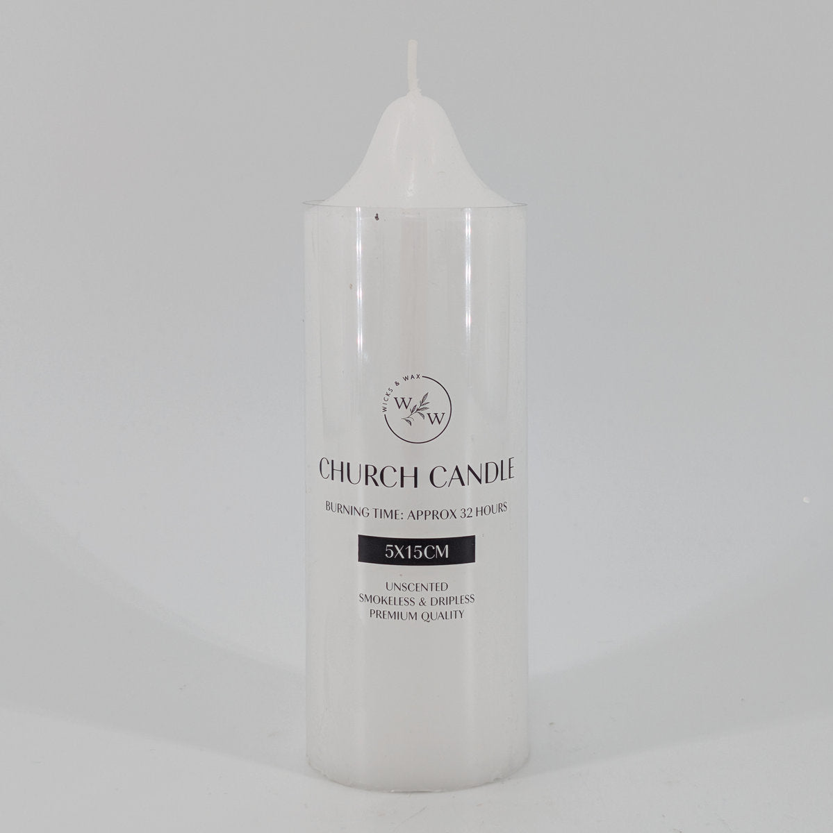 5x15cm Church Candle - White