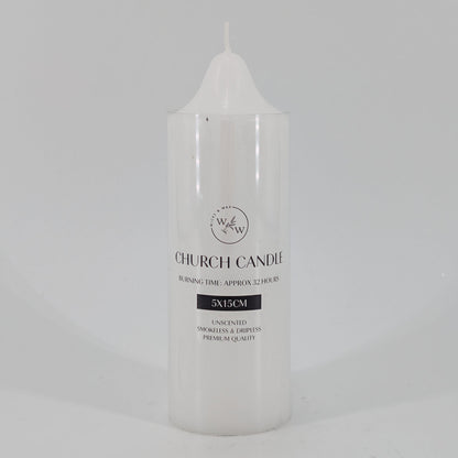 5x15cm Church Candle - White