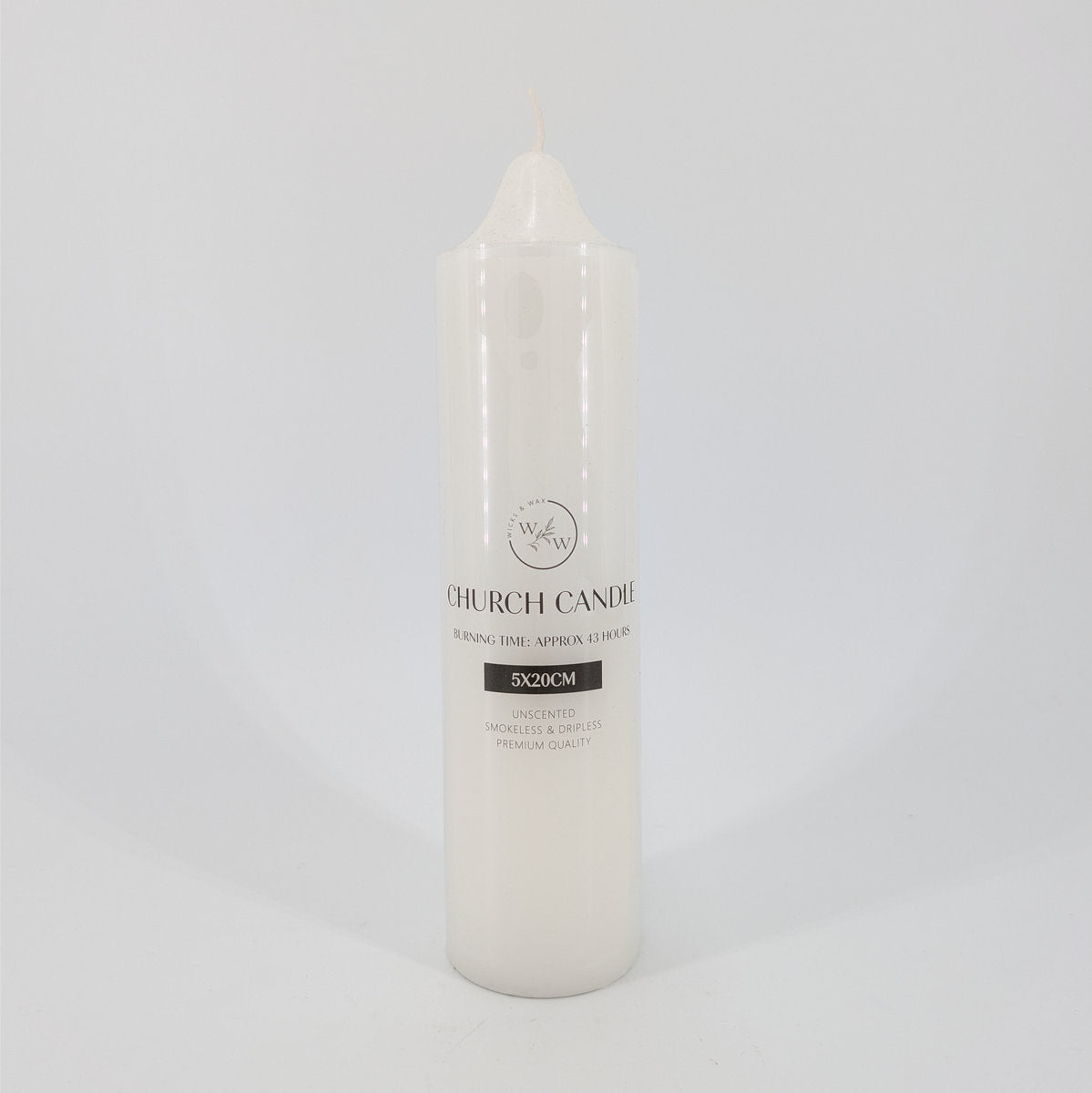 5x20cm Church Candle - White