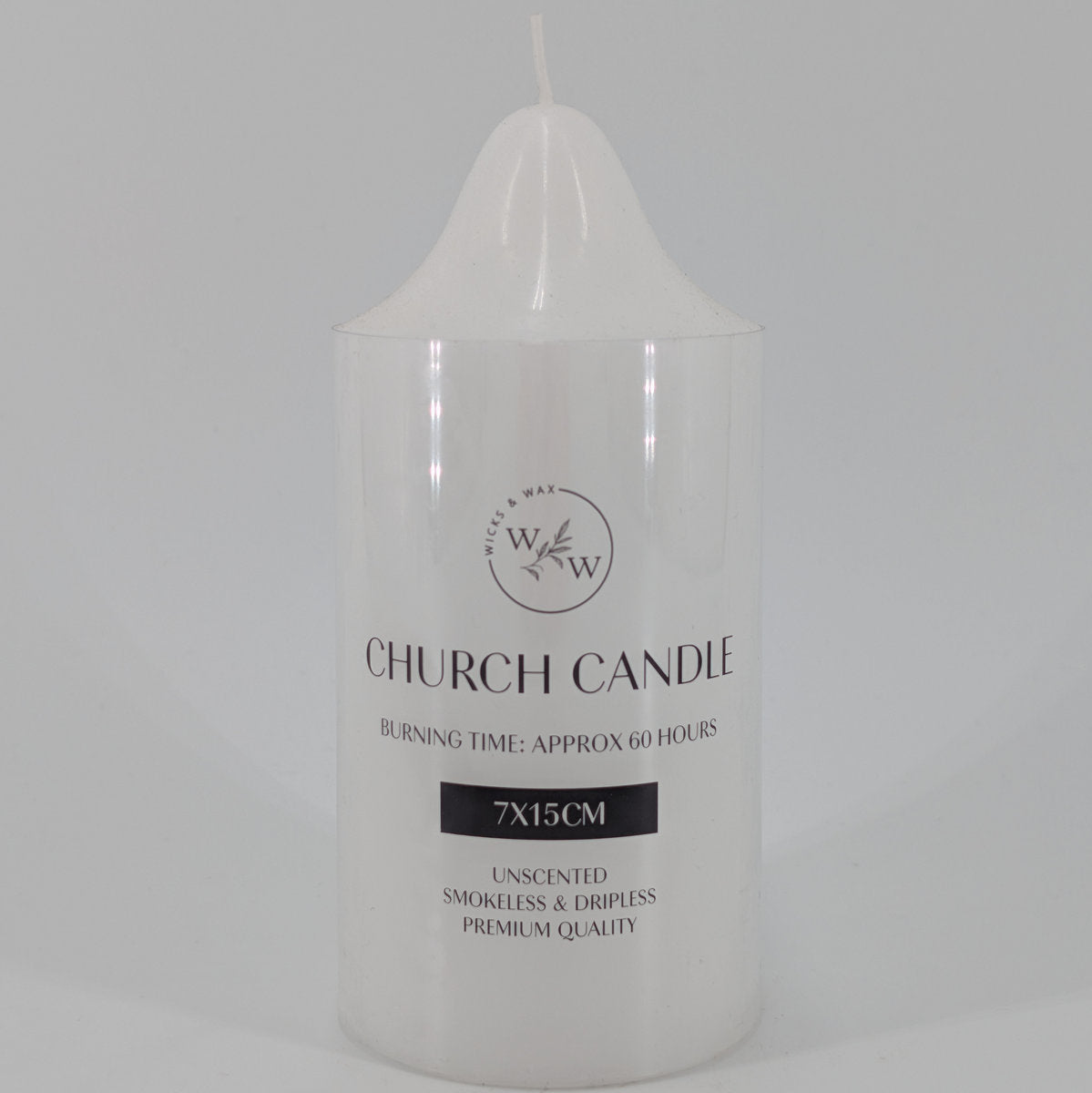 7x15cm Church Candle - White