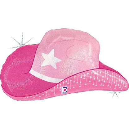 Foil Balloon 26" PINK COWGIRL HAT