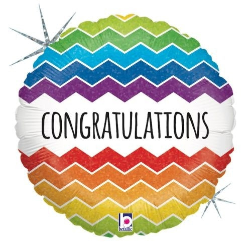18" Foil Balloon - CHEVRON CONGRATULATION