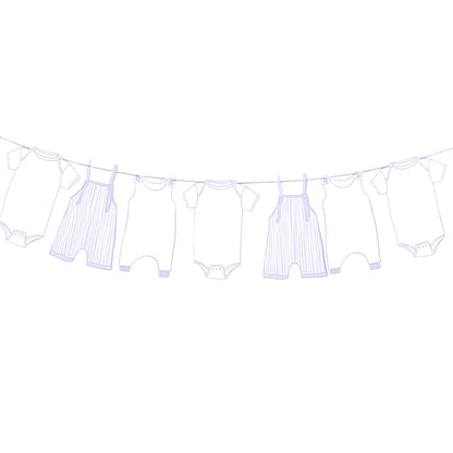 Baby Shower Blue Babygrow Garland