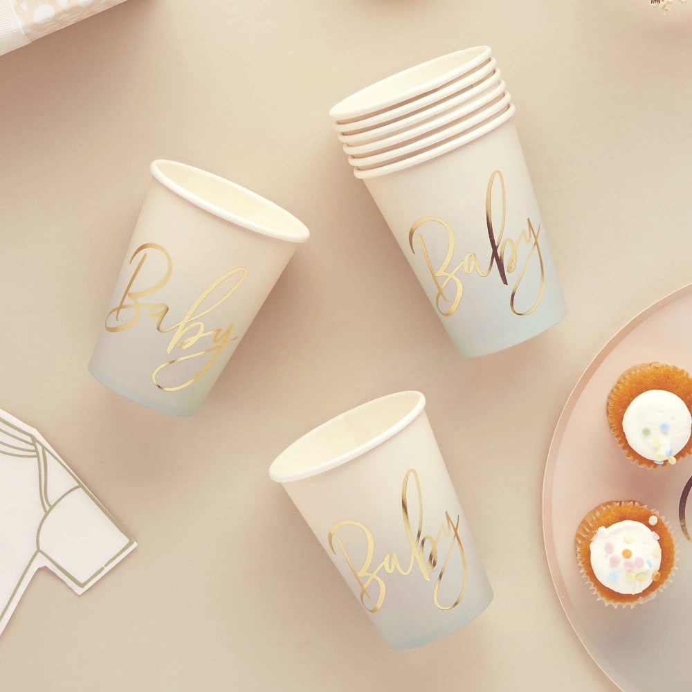 Baby Shower Sage 250Ml Paper Cups 10pk
