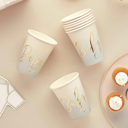 Baby Shower Sage 250Ml Paper Cups 10pk