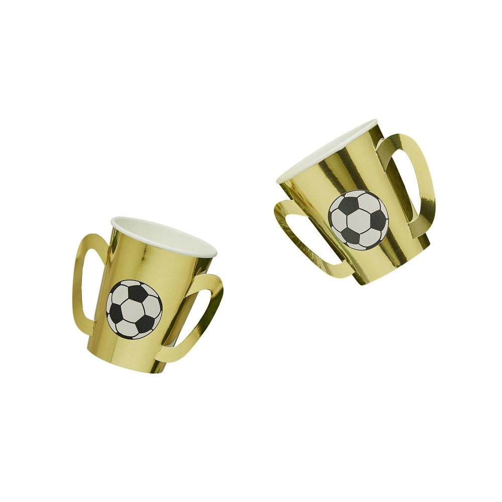 It's a Goal Gold Trophy 250ml Paper Cups 8pk