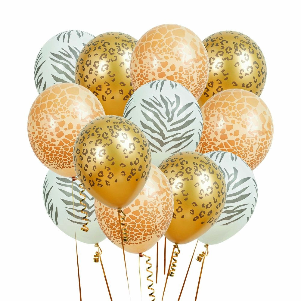 Party Animals Safari 12pk 30cm Latex Balloon Bundle