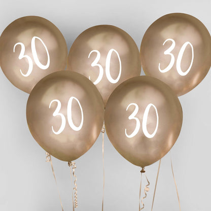 Metallic Gold  '30' Balloon Bundle